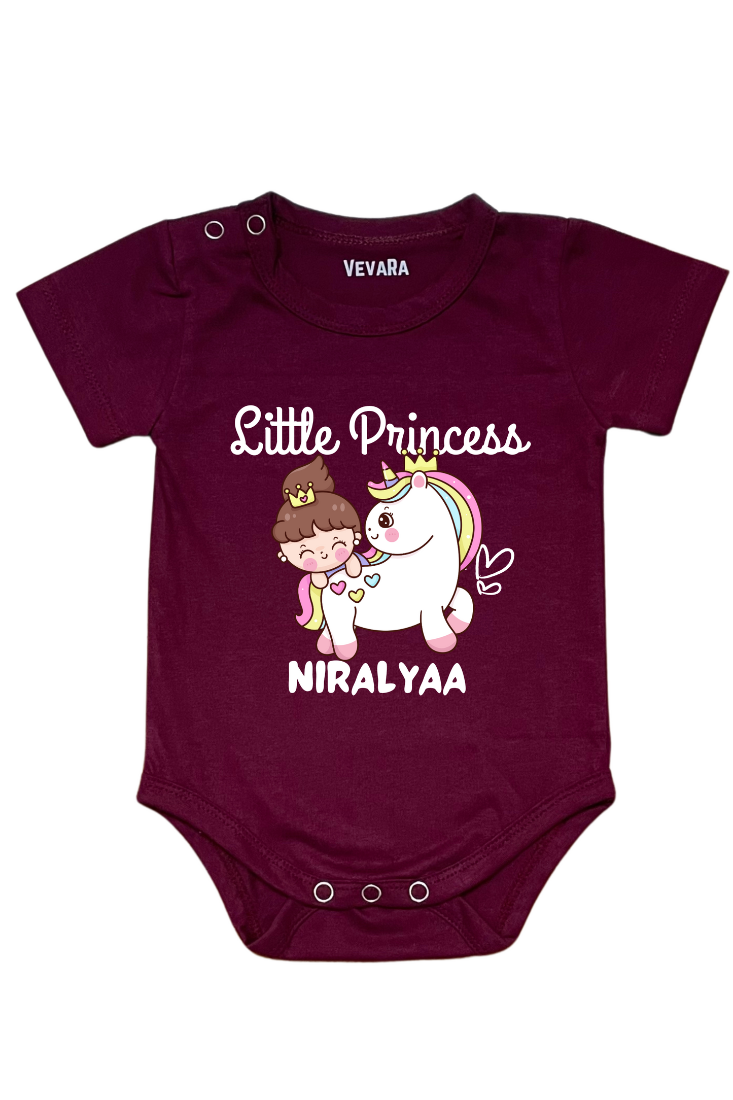 Little Princess Unicorn With Custom Baby Name - Romper