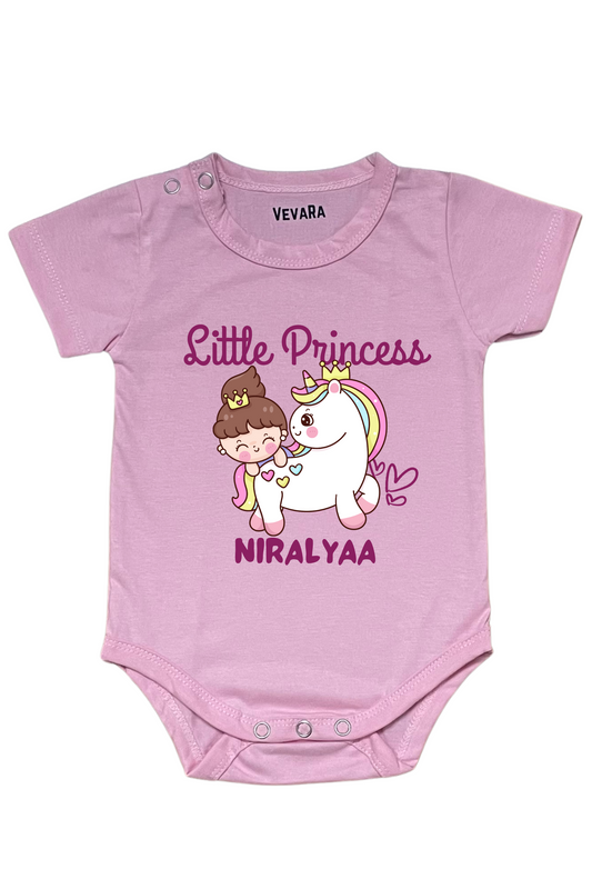 Little Princess Unicorn With Custom Baby Name - Romper