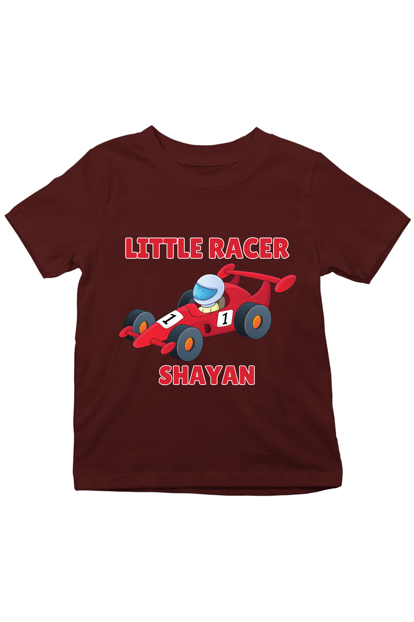 Little Racer With Custom Kids Name Tee