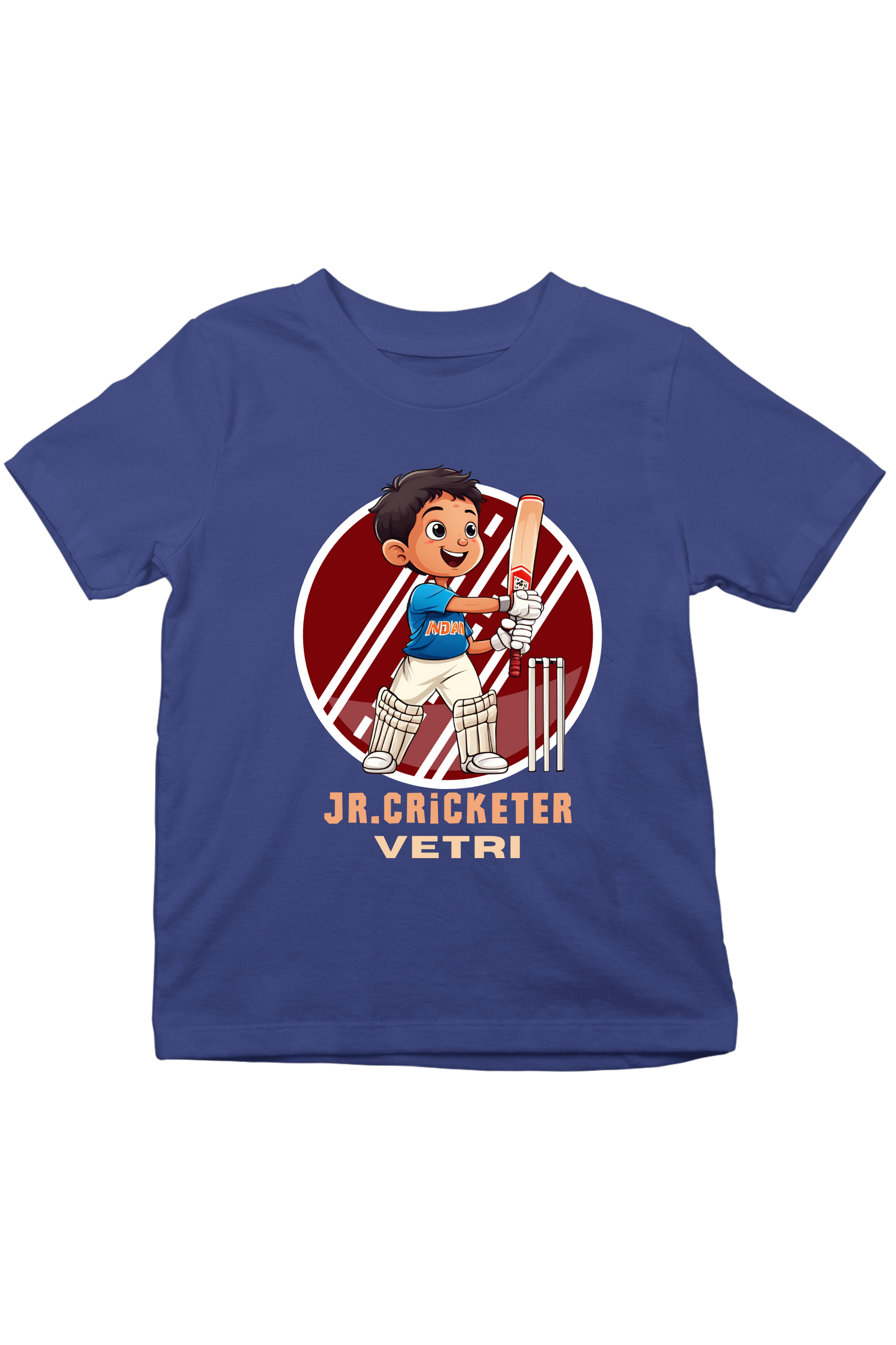 Jr.Cricketer With Custom Kids Name Tee