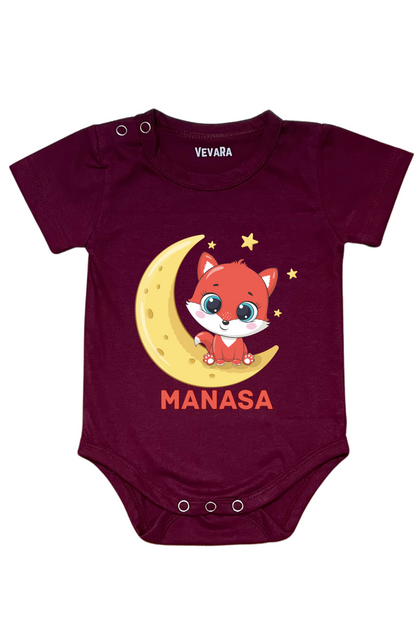 Kitty On Star With Custom Baby Name - Romper