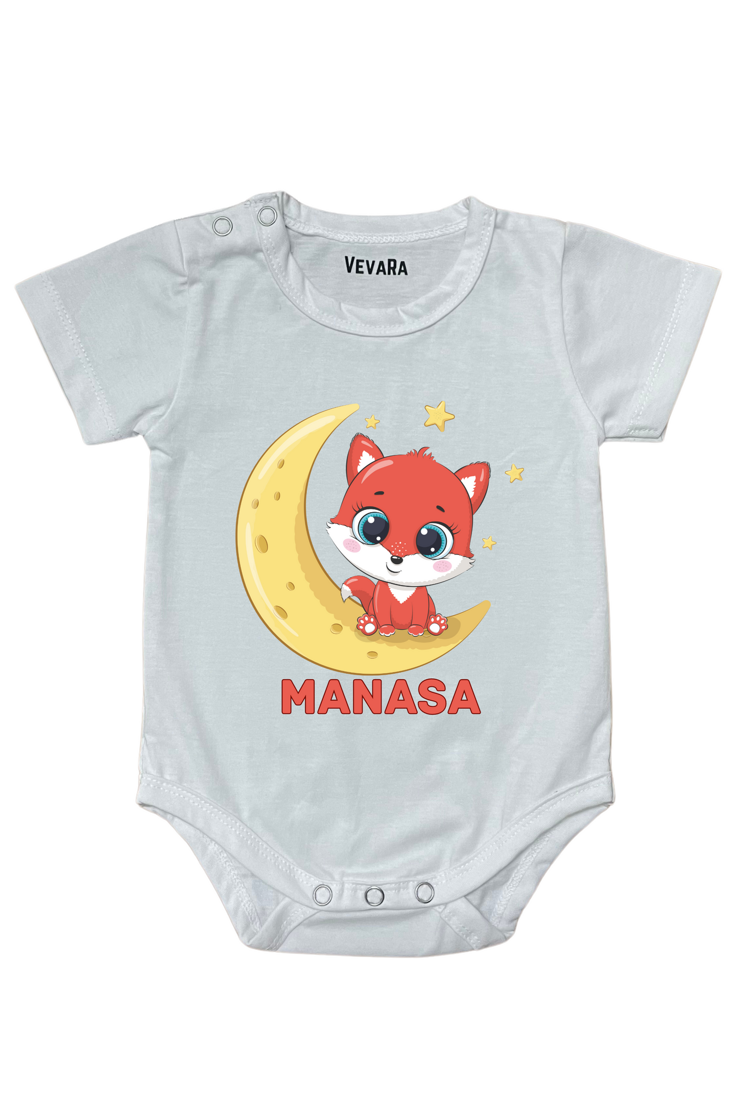 Kitty On Star With Custom Baby Name - Romper