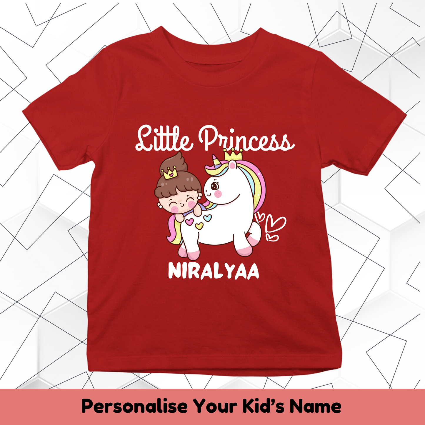 Little Princess Unicorn Custom Kids Tee