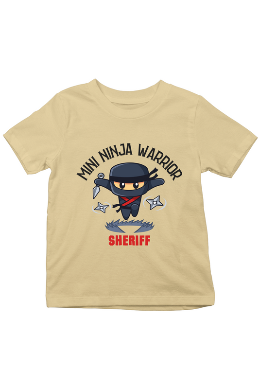 Mini Ninja With Custom Kid Name - Kids Tee