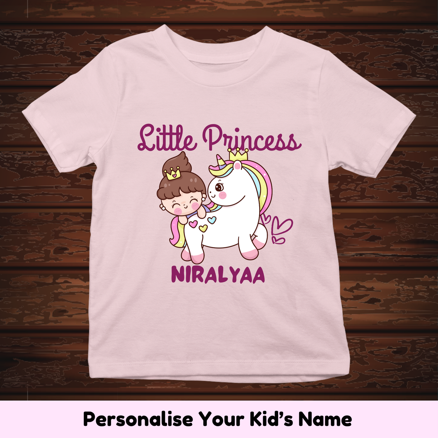 Little Princess Unicorn Custom Kids Tee