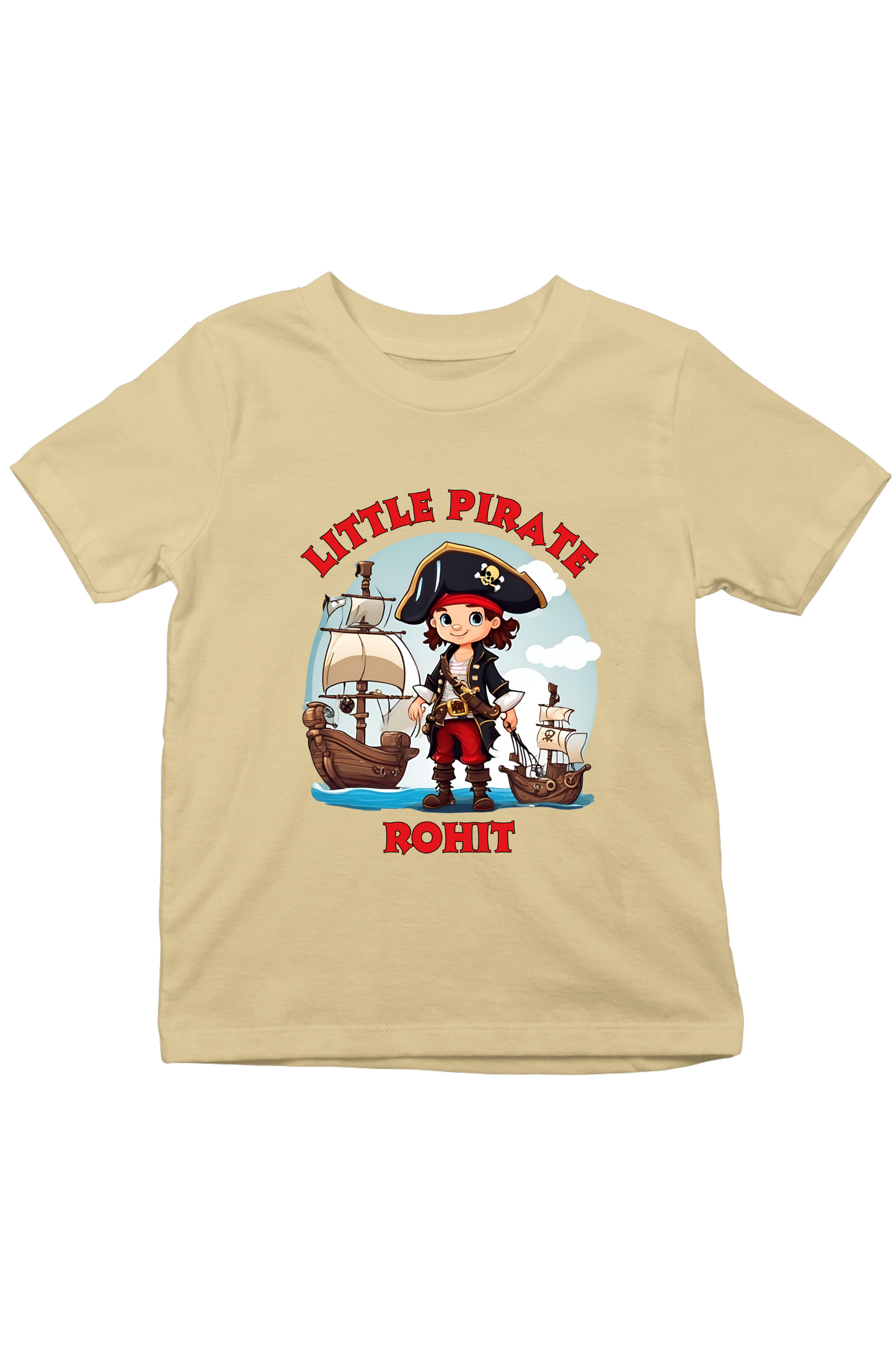 Little Pirate(Boy) With Custom Kids Name Tee