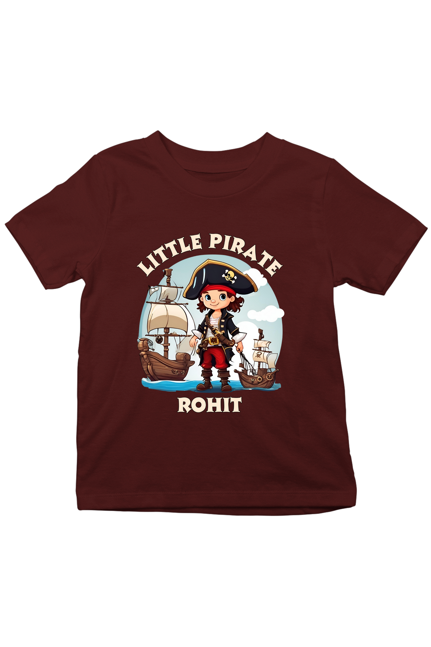 Little Pirate(Boy) With Custom Kids Name Tee