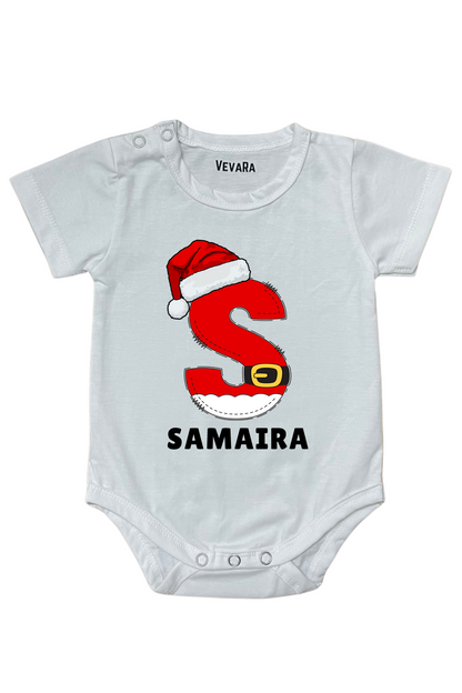 Santa Hat With Custom Font Name - Romper