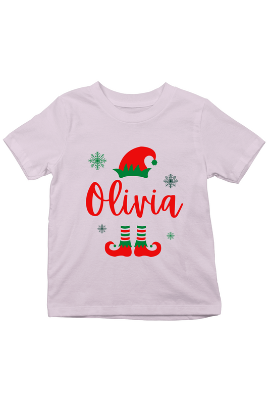 Little ELF With Custom Kids Name Tee