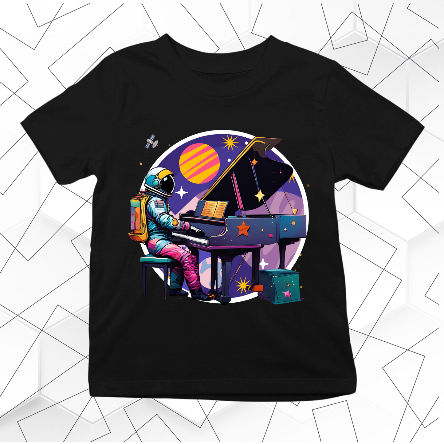 Astronaut Playing Piano - Kids Tee
