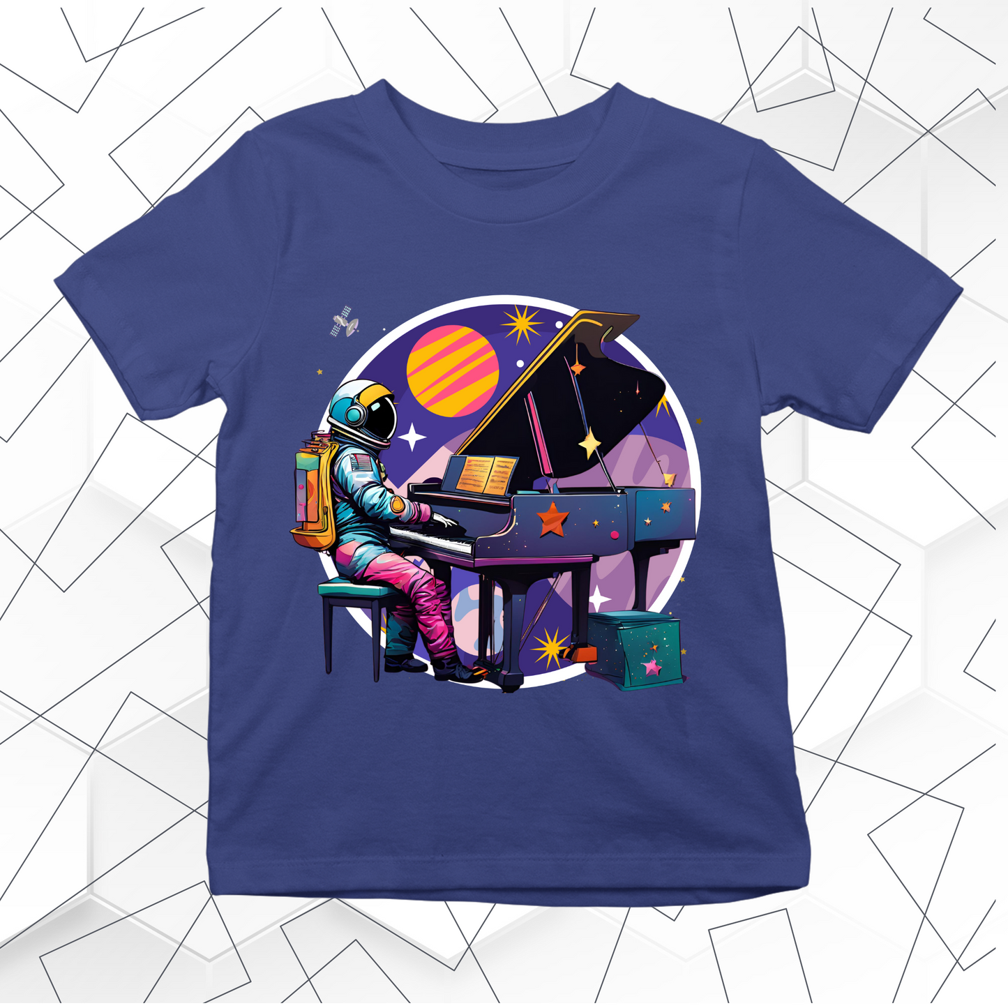 Astronaut Playing Piano - Kids Tee