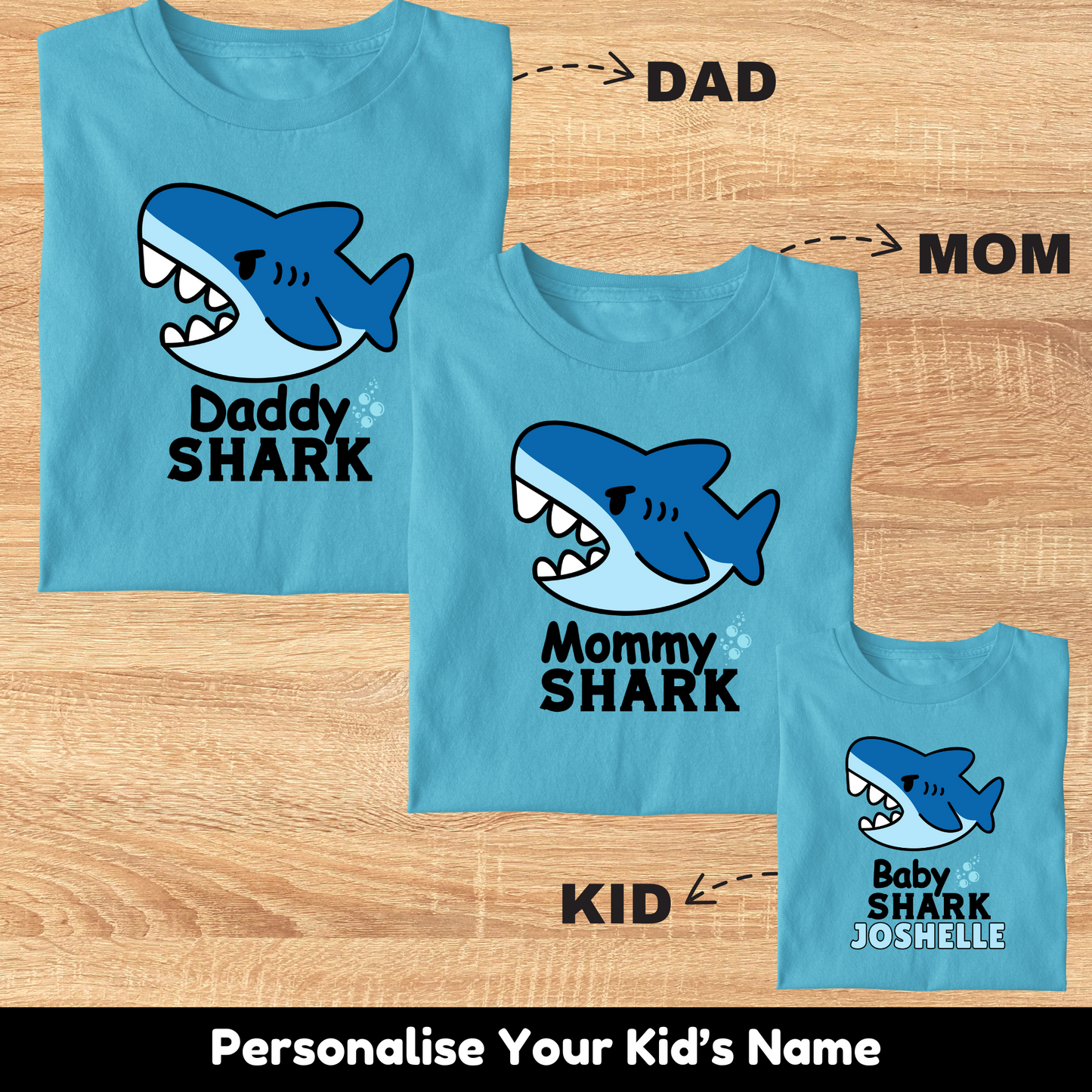 Shark Family Tee (Combo Of 3)
