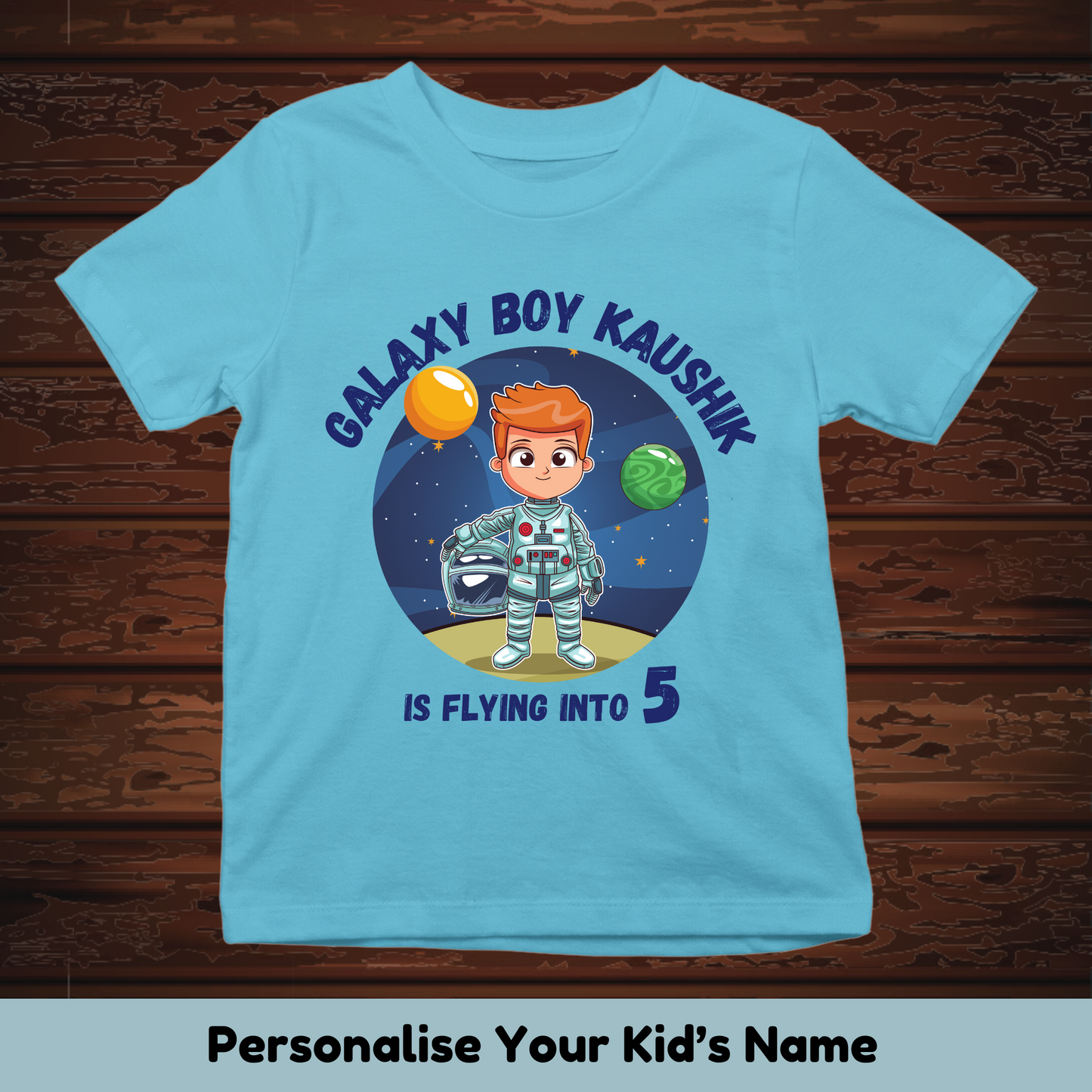 Galaxy Boy With Custom Kid Name & Age