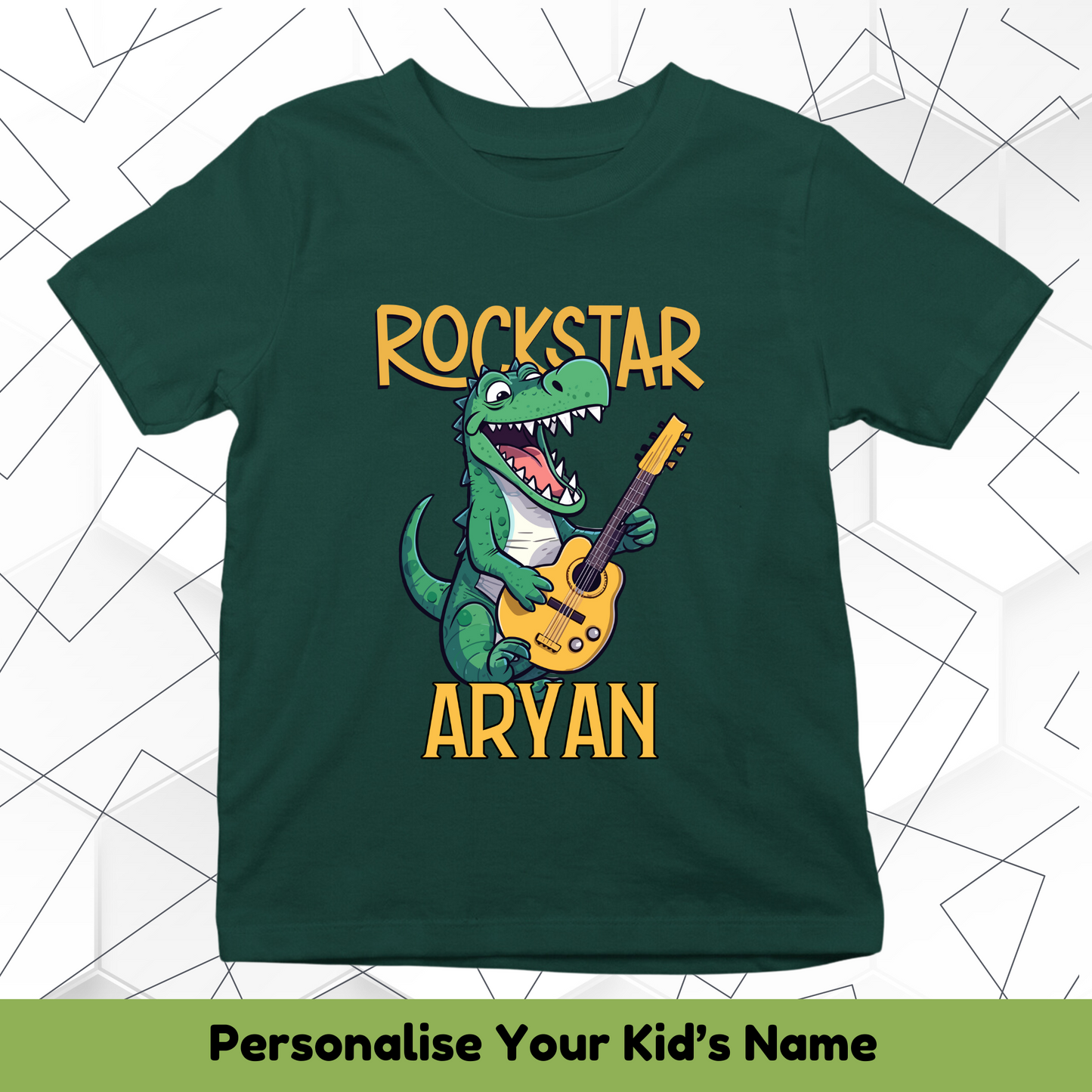Rockstar Dino Custom Kids Tee