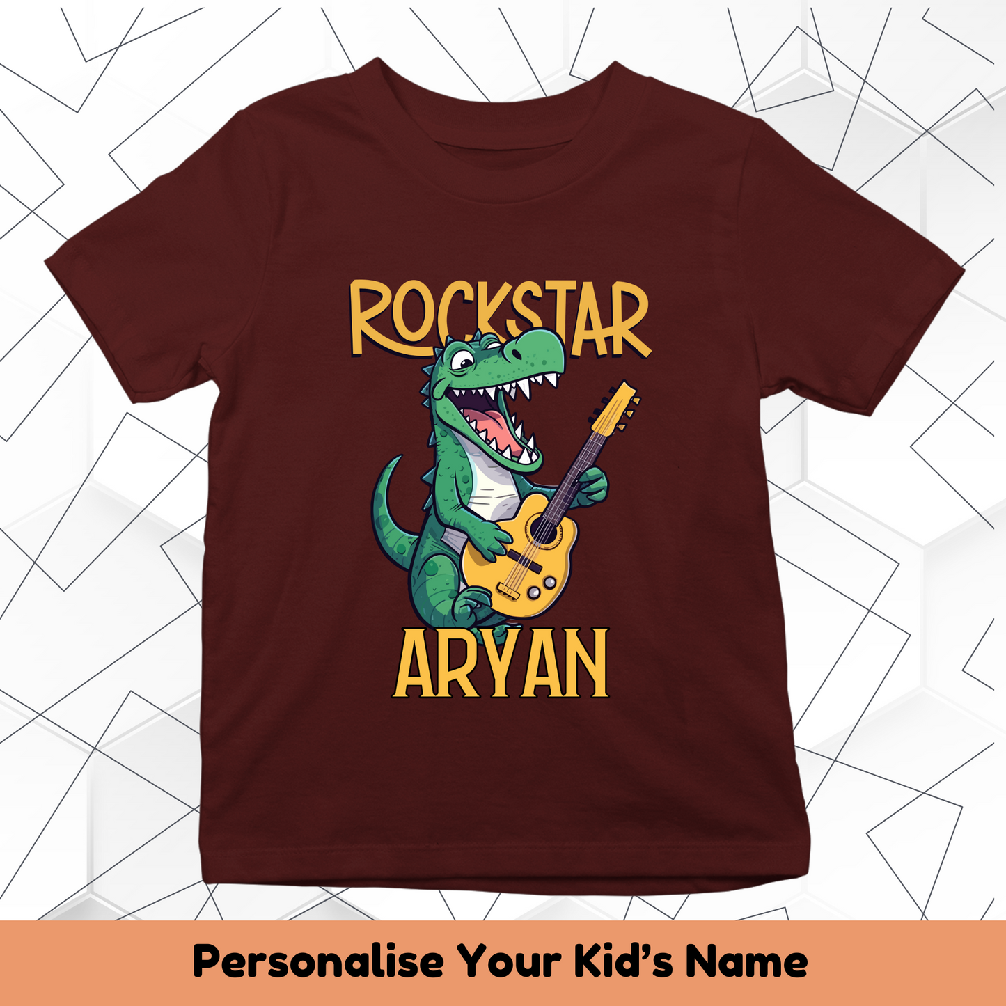 Rockstar Dino Custom Kids Tee