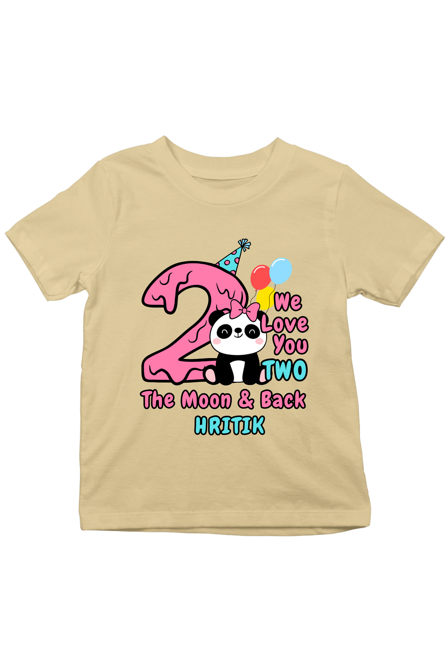 We Love You TWO With Custom Kids Name - Kids Tee