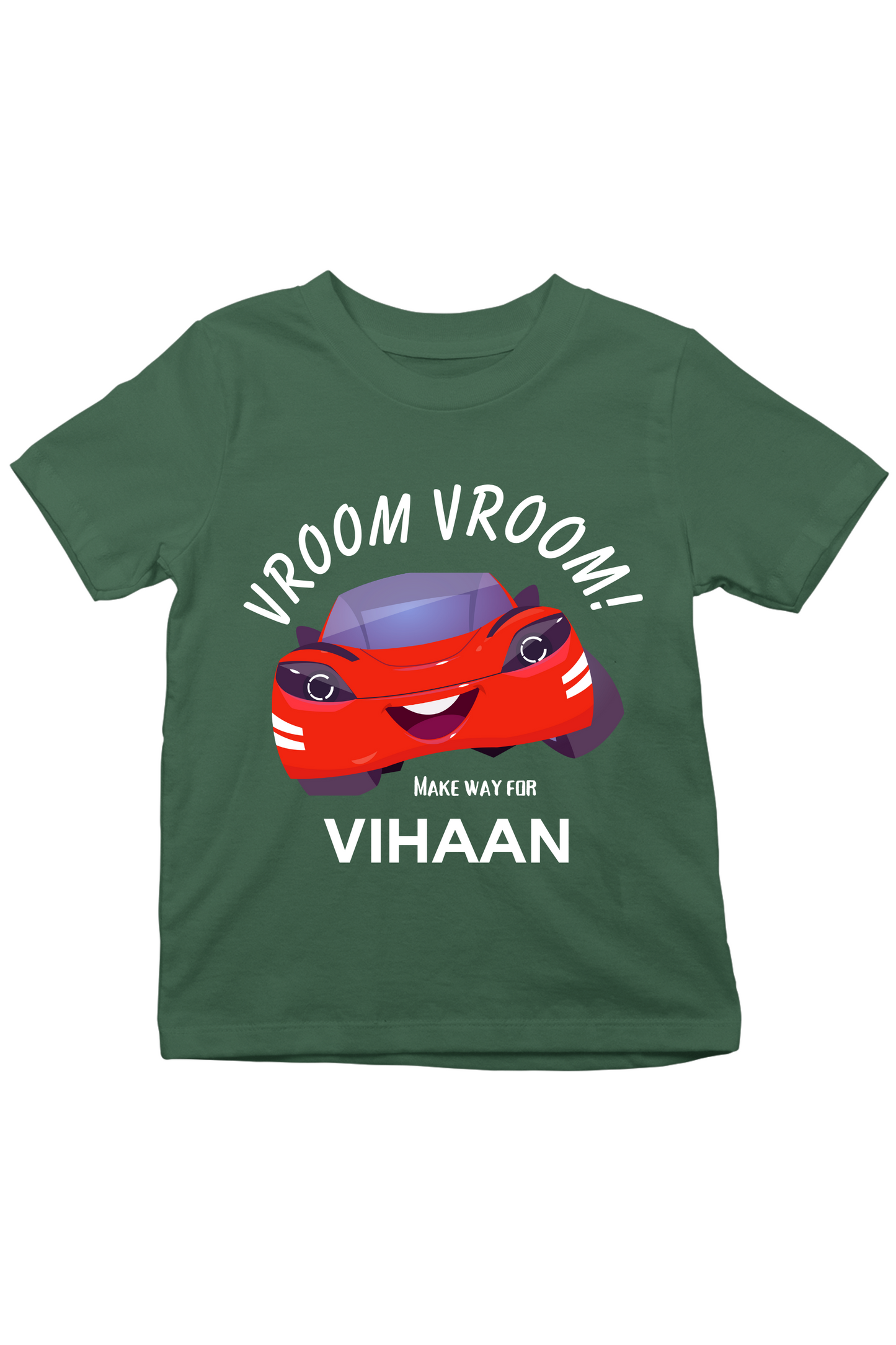 Vroom Vroom With Custom Kid Name - Kids Tee