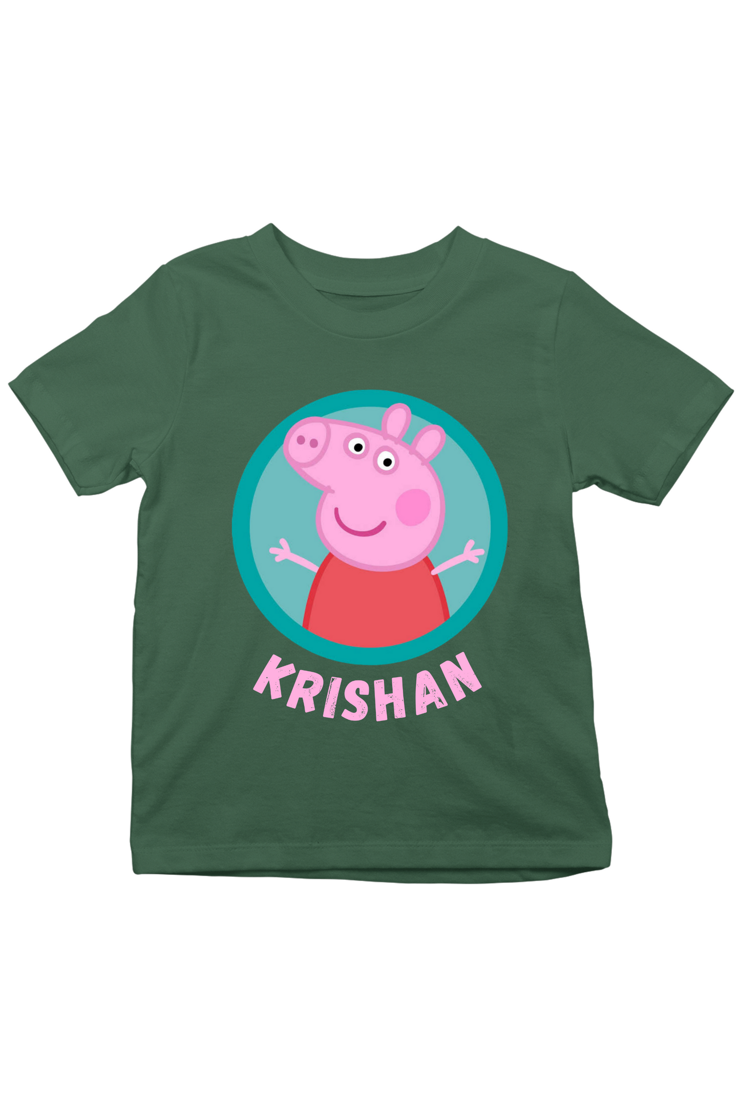 Peppa Pig With Custom Kid Name - Kids Tee