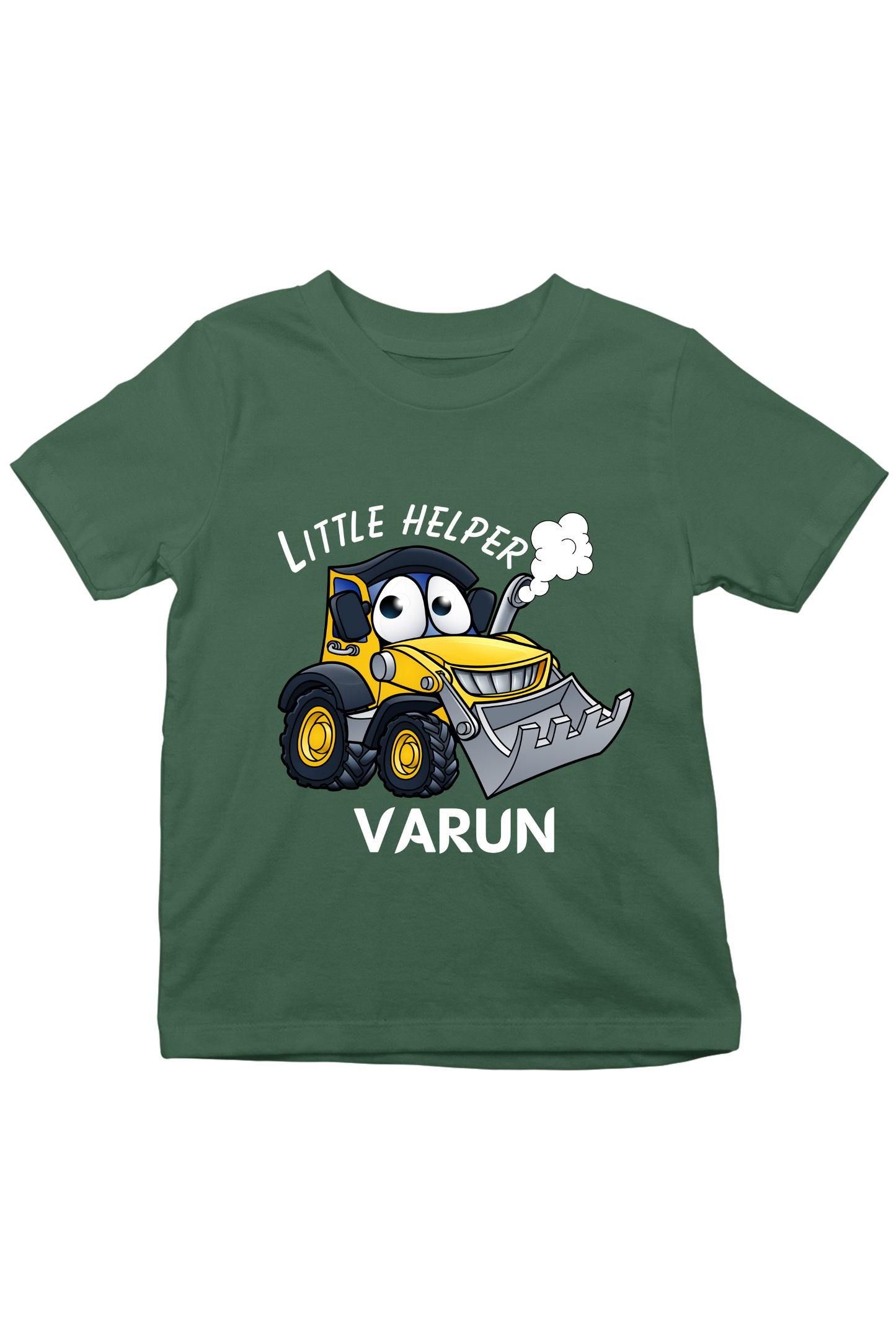 JCB Little Helper With Custom Kid Name - Kids Tee