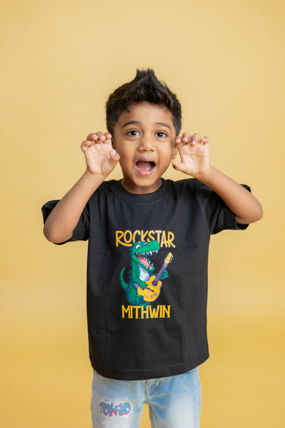 Rockstar Dino Custom Kids Tee