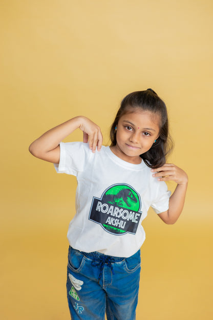 Roarsome Jurrasic Custom Kids Tee