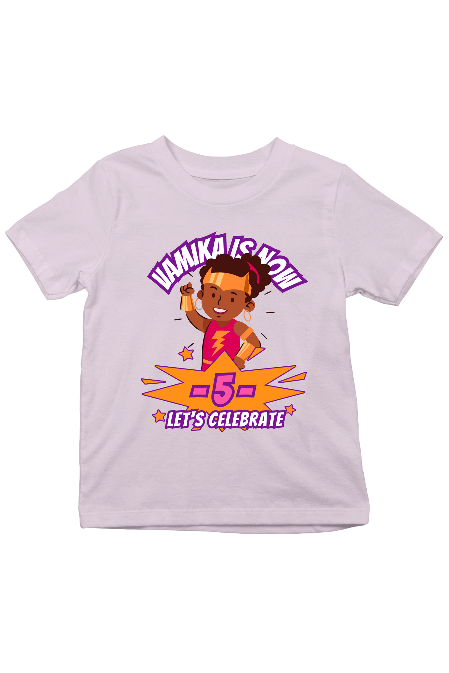 Girls Super Kid Unisex Tee With Custom Name & Age