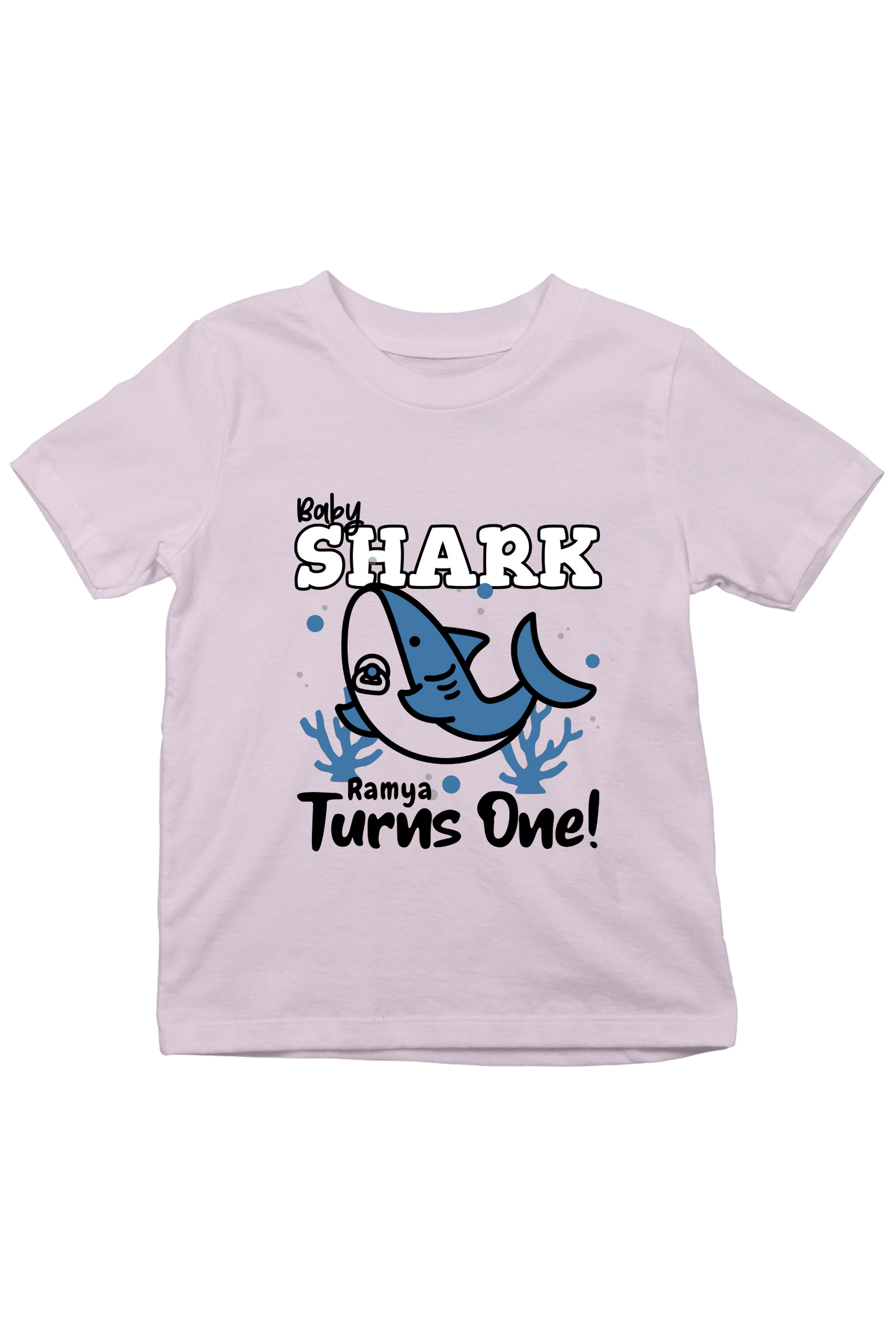 Baby Shark Turns One With Custom Kid Name - Kids Tee