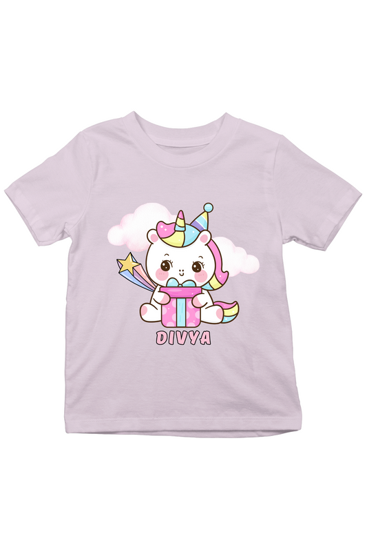 Unicorn Gift With Custom Kid Name - Kids Tee