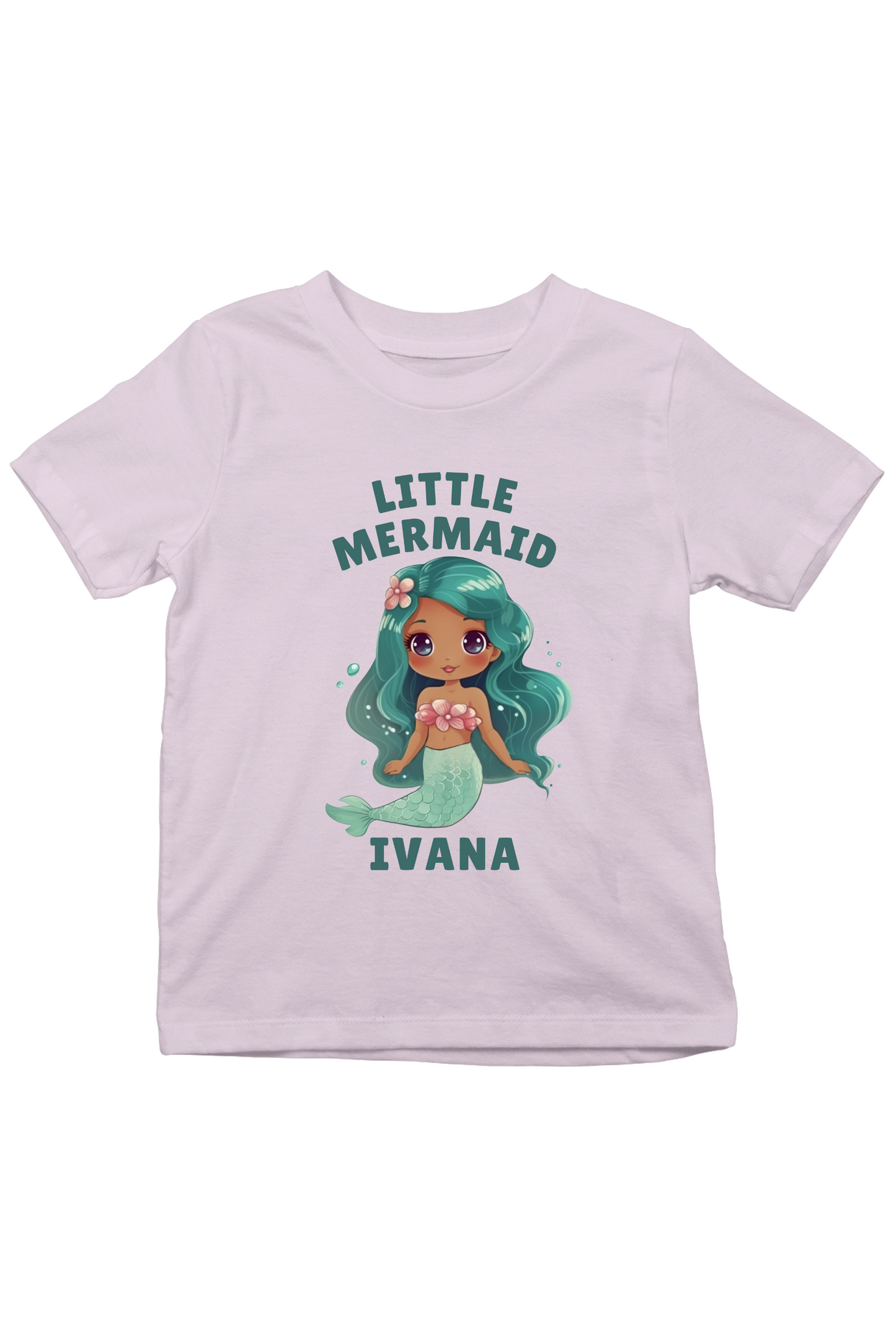 Little Mermaid With Custom Kid Name - Kids Tee