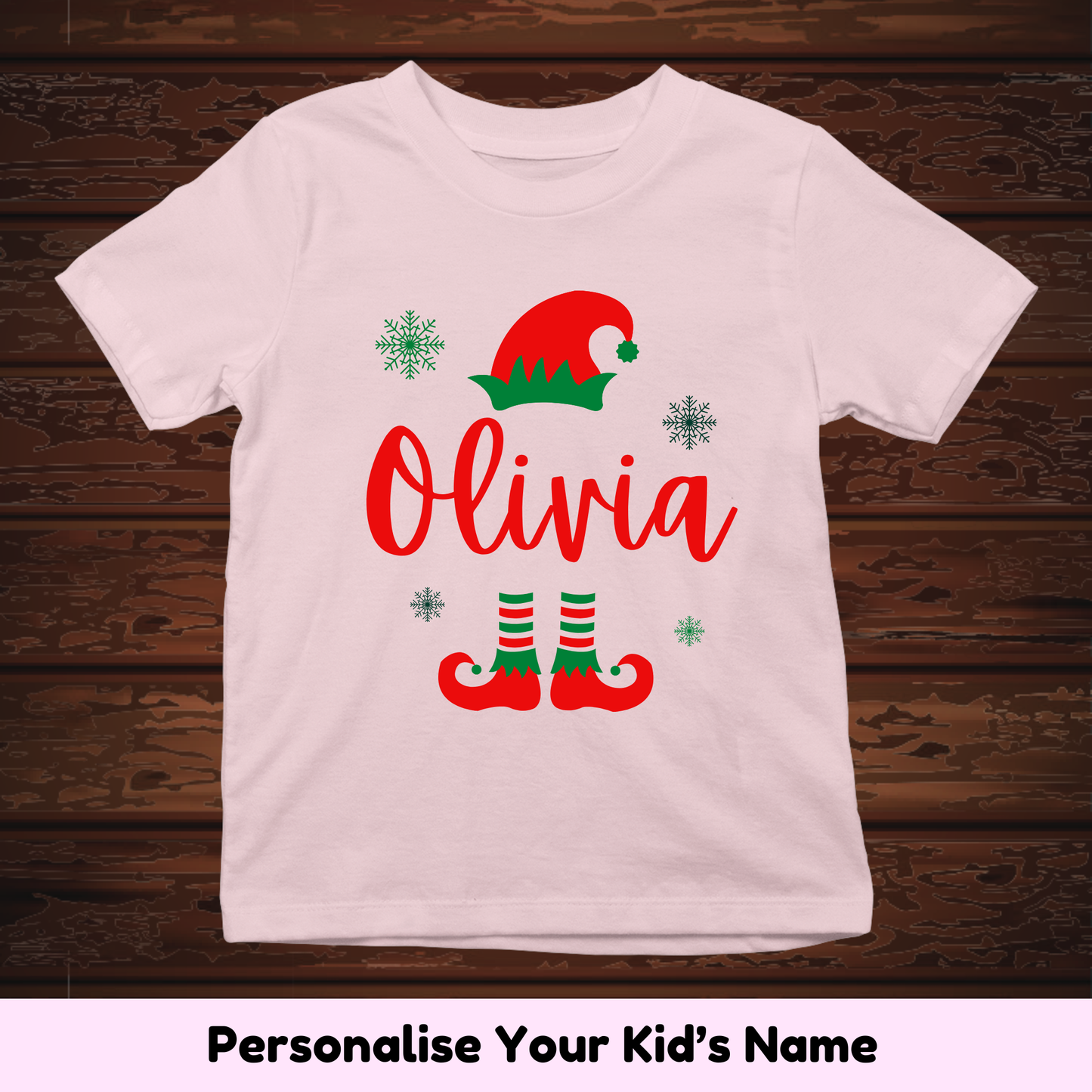 Little ELF With Custom Kids Name Tee
