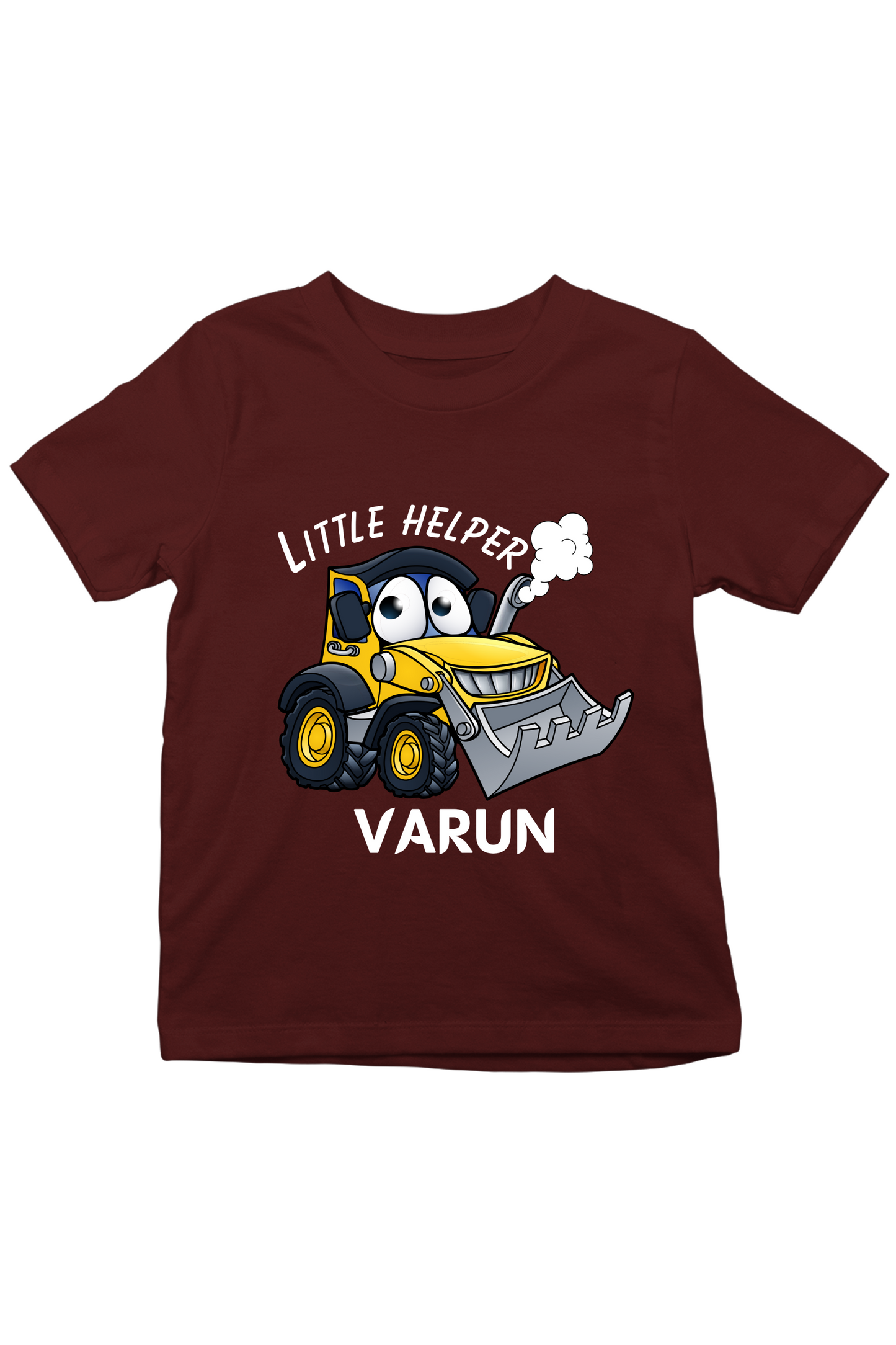 JCB Little Helper With Custom Kid Name - Kids Tee