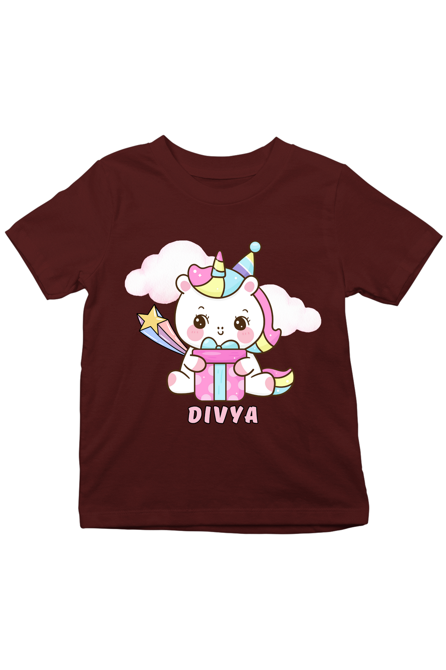 Unicorn Gift With Custom Kid Name - Kids Tee