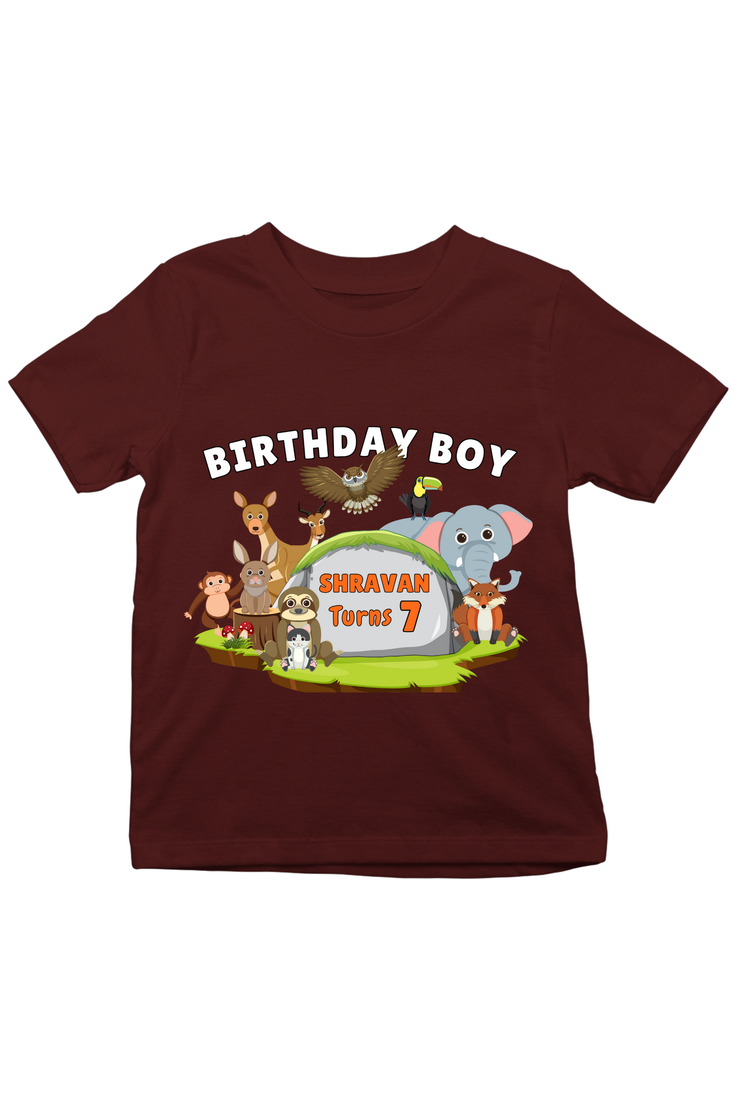 Jungle Birthday With Custom Name & Age - Kids Tee