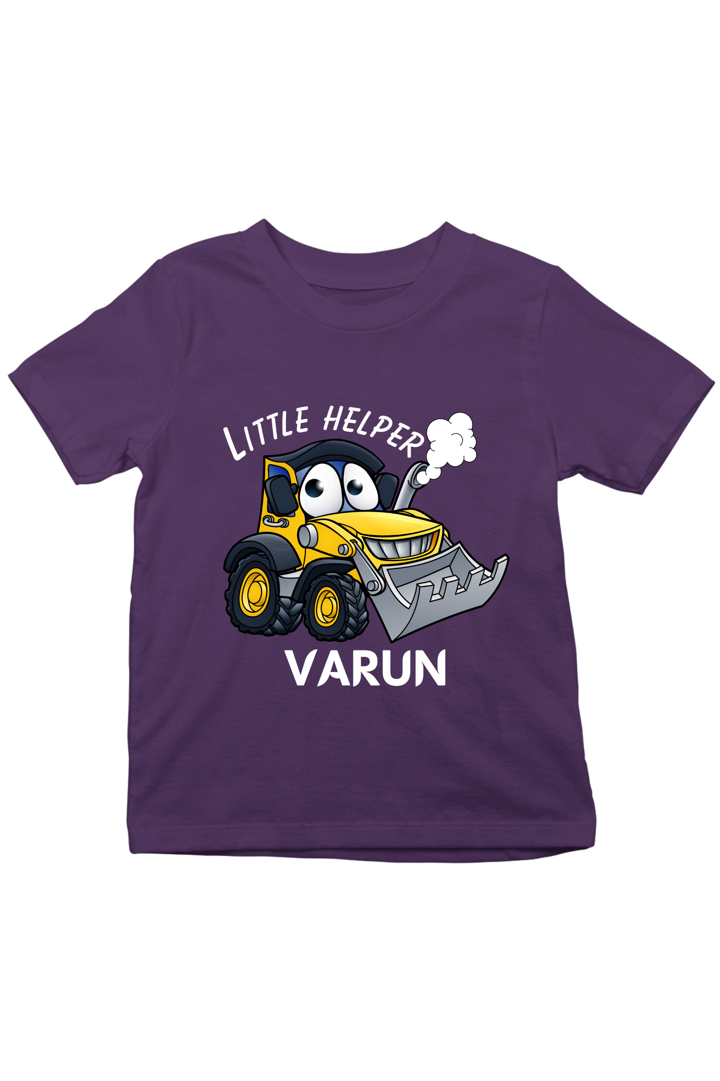 JCB Little Helper With Custom Kid Name - Kids Tee