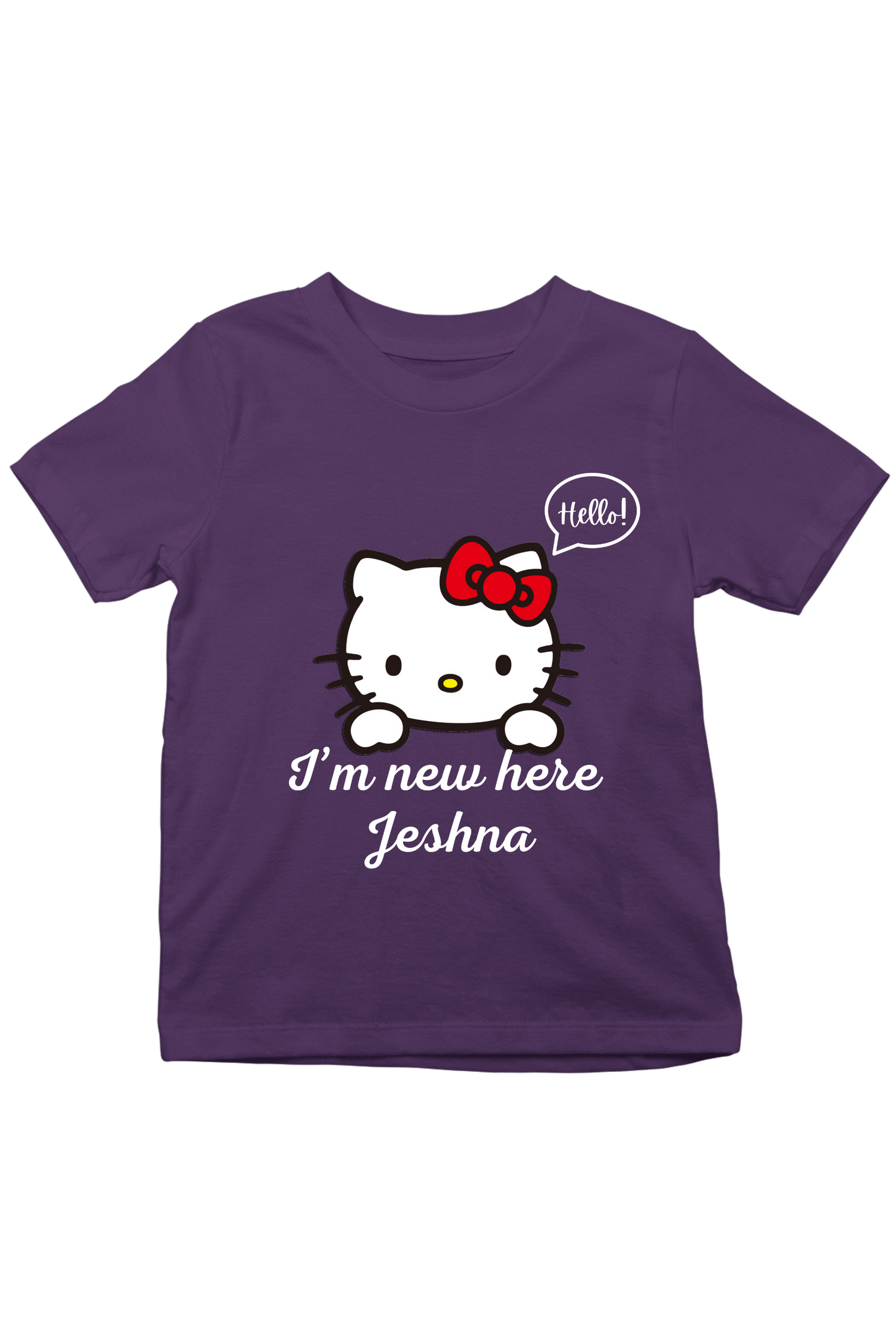 Hello Kitty With Custom Kid Name - Kids Tee