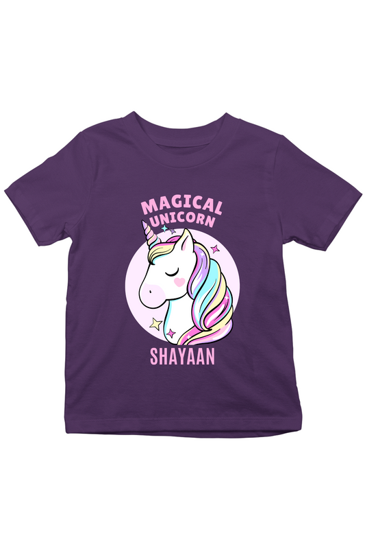 Magical Unicorn With Custom Kid Name - Kids Tee