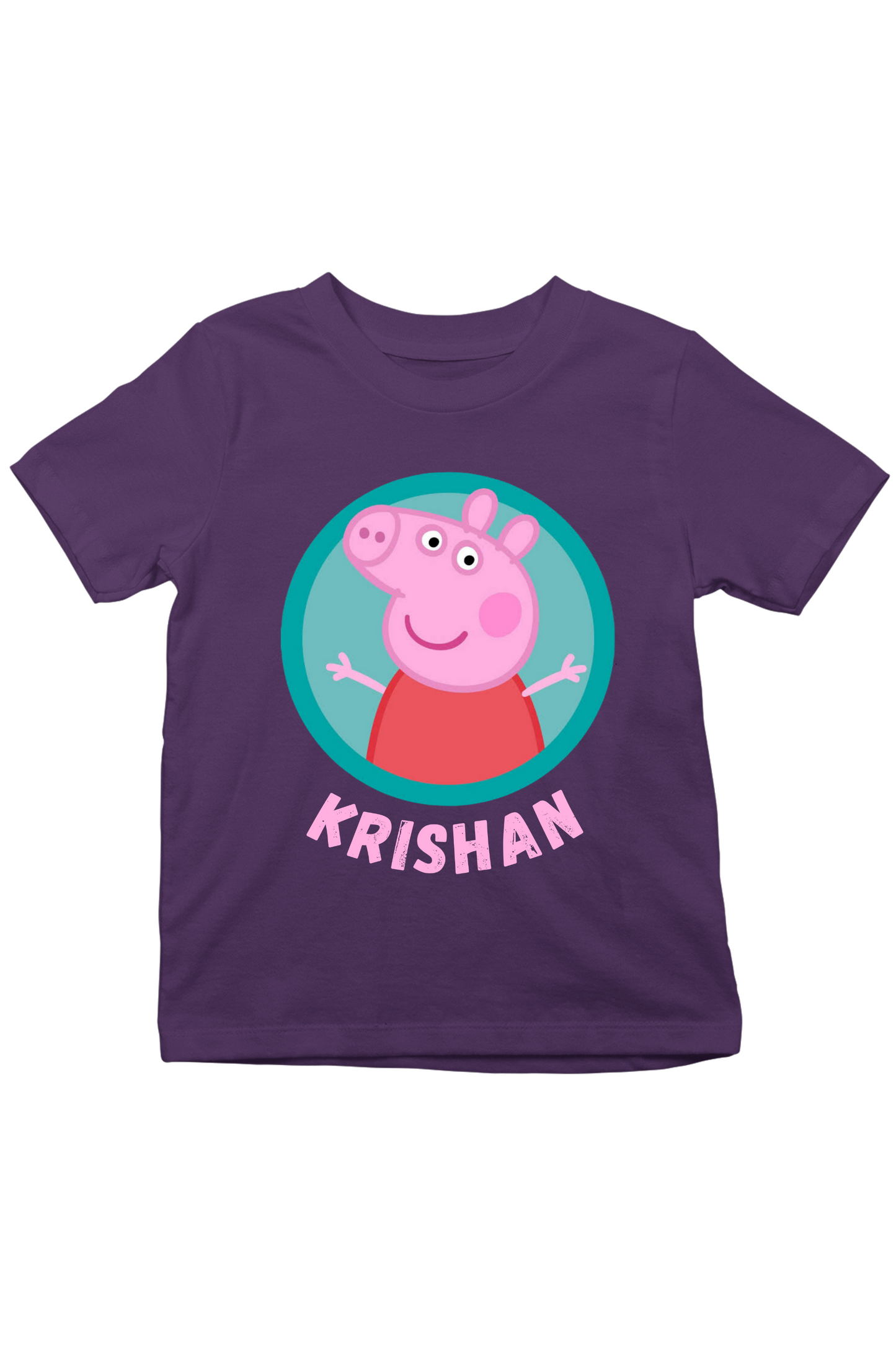 Peppa Pig With Custom Kid Name - Kids Tee