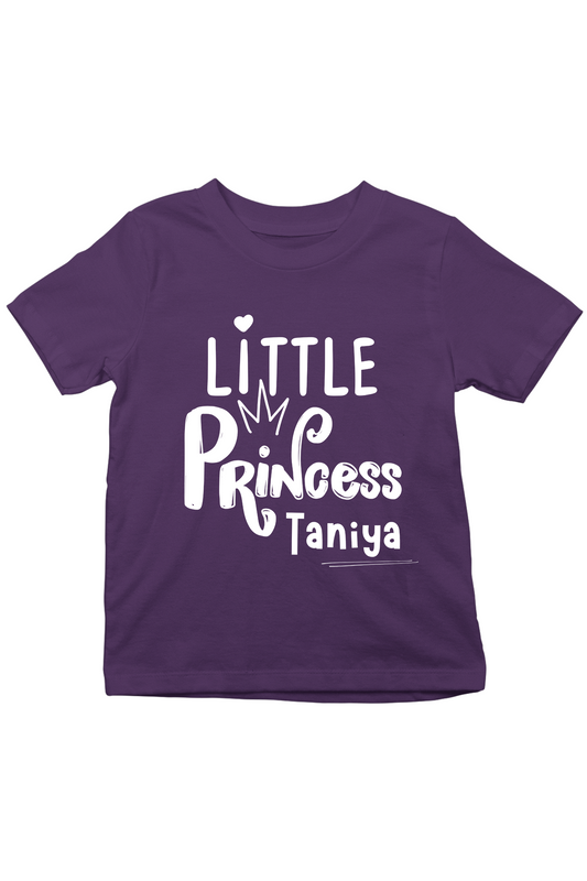 Little Princess With Custom Name - Kids Tee