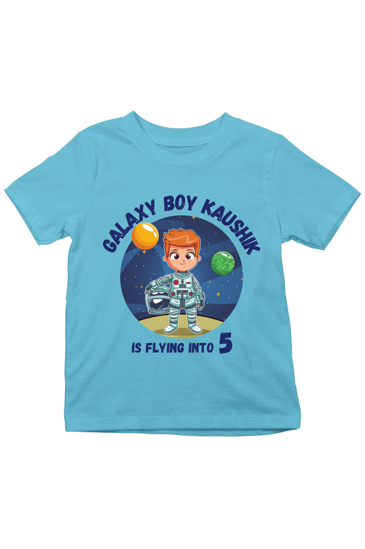 Galaxy Boy With Custom Kid Name & Age - Kids Tee