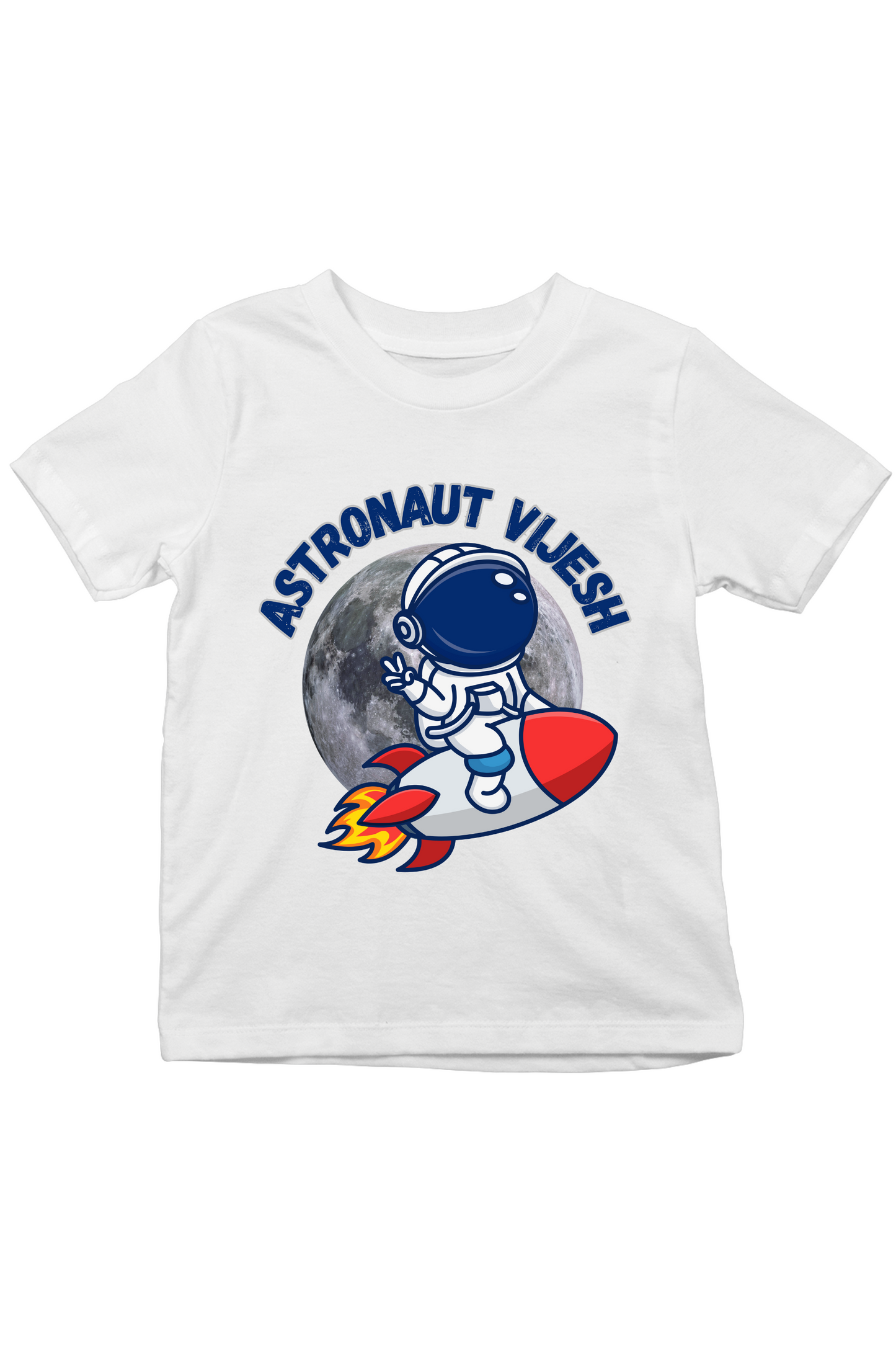 Astronaut With Custom Kid Name - Kids Tee