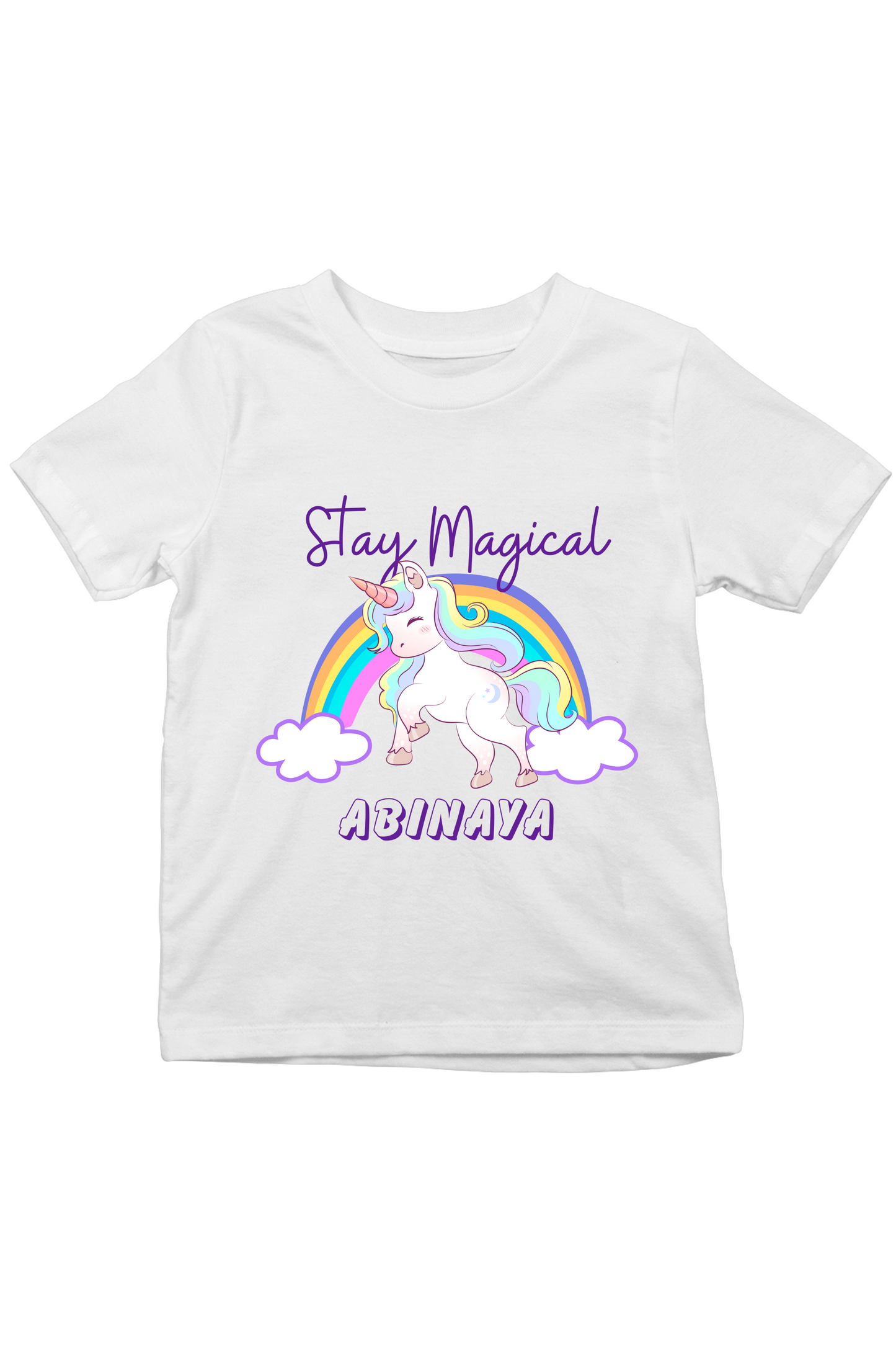 Stay Magical Unicorn With Custom Kid Name - Kids Tee