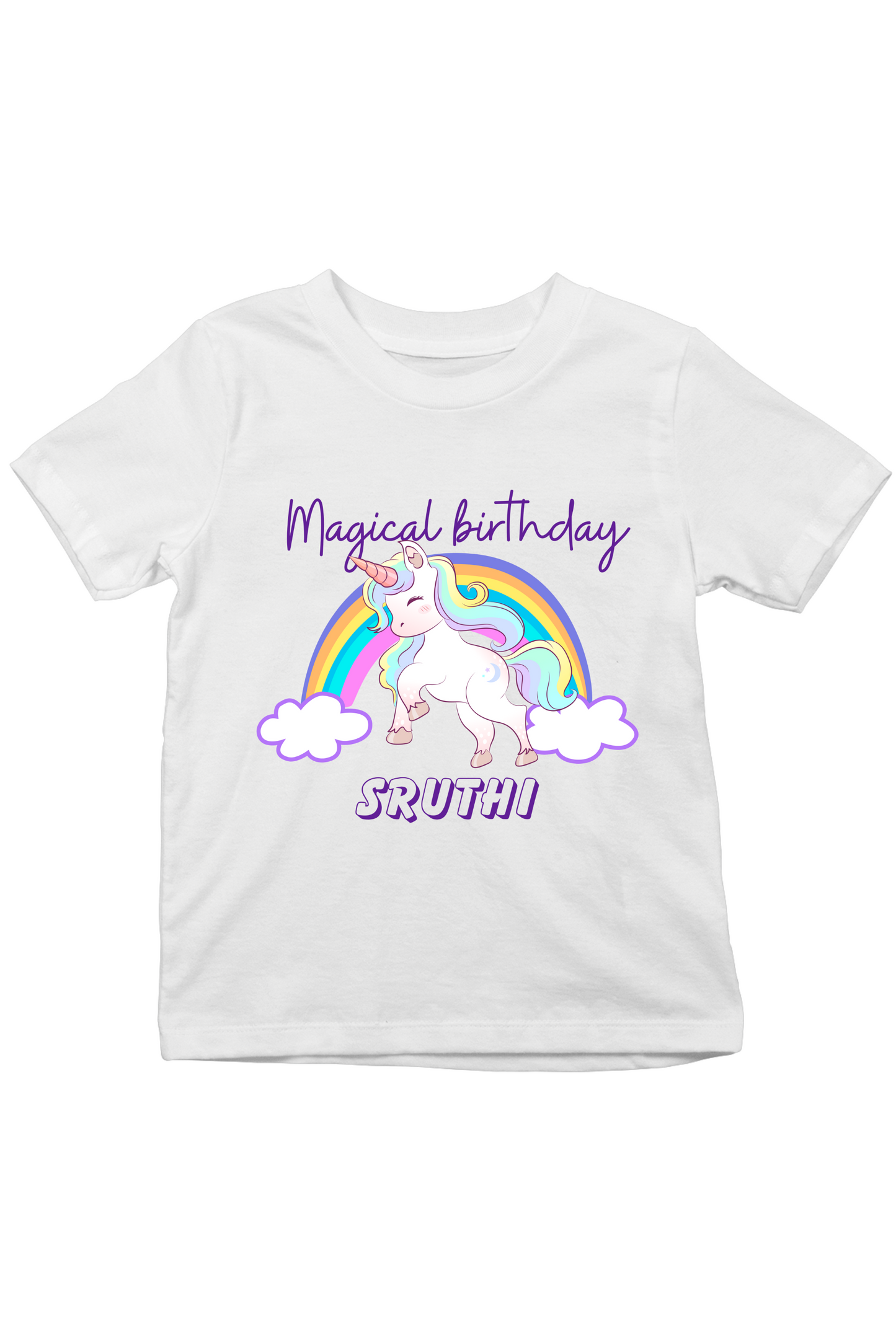 Magical Birthday Unicorn With Custom Kid Name - Kids Tee