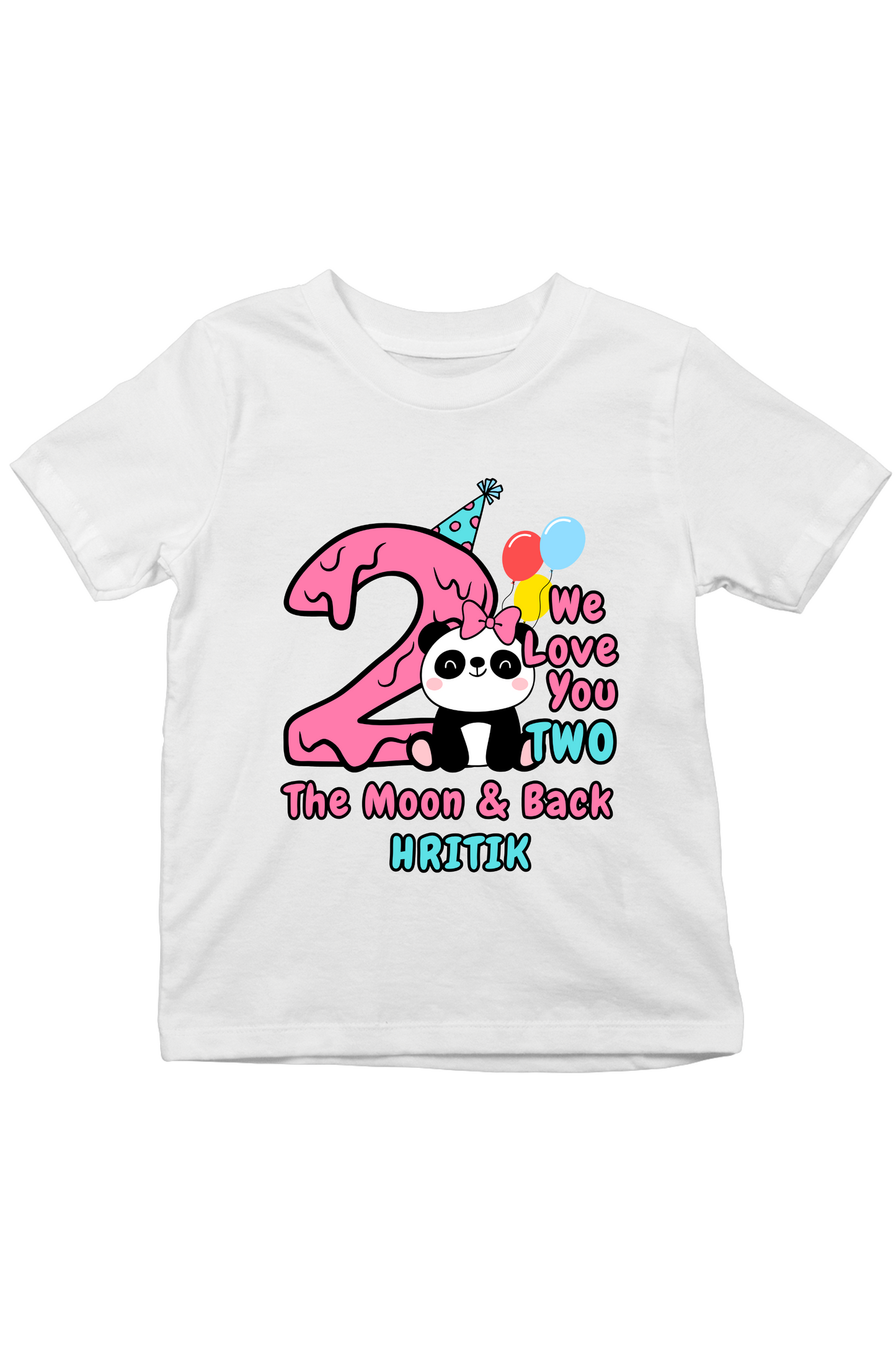 We Love You TWO With Custom Kids Name - Kids Tee